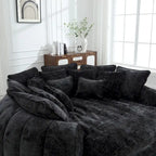 Comfortable Oversized Double Loaf High Back Round Sofa Bed with Armrests
