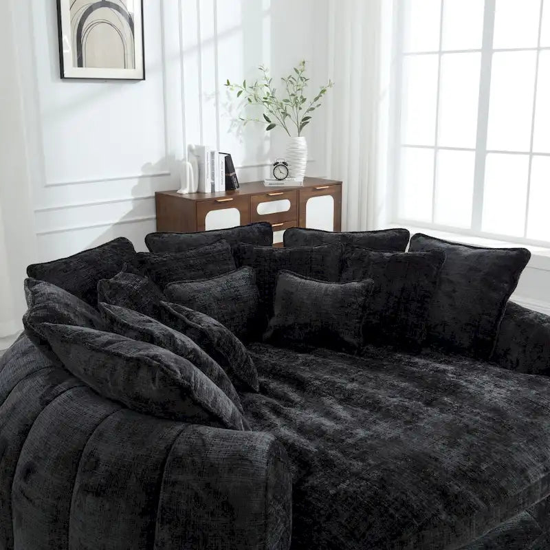 Comfortable Oversized Double Loaf High Back Round Sofa Bed with Armrests