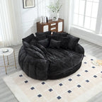 Comfortable Oversized Double Loaf High Back Round Sofa Bed with Armrests
