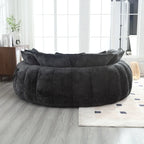 Comfortable Oversized Double Loaf High Back Round Sofa Bed with Armrests