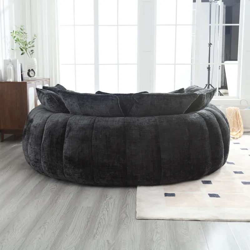 Comfortable Oversized Double Loaf High Back Round Sofa Bed with Armrests