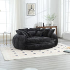 Comfortable Oversized Double Loaf High Back Round Sofa Bed with Armrests