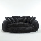 Comfortable Oversized Double Loaf High Back Round Sofa Bed with Armrests