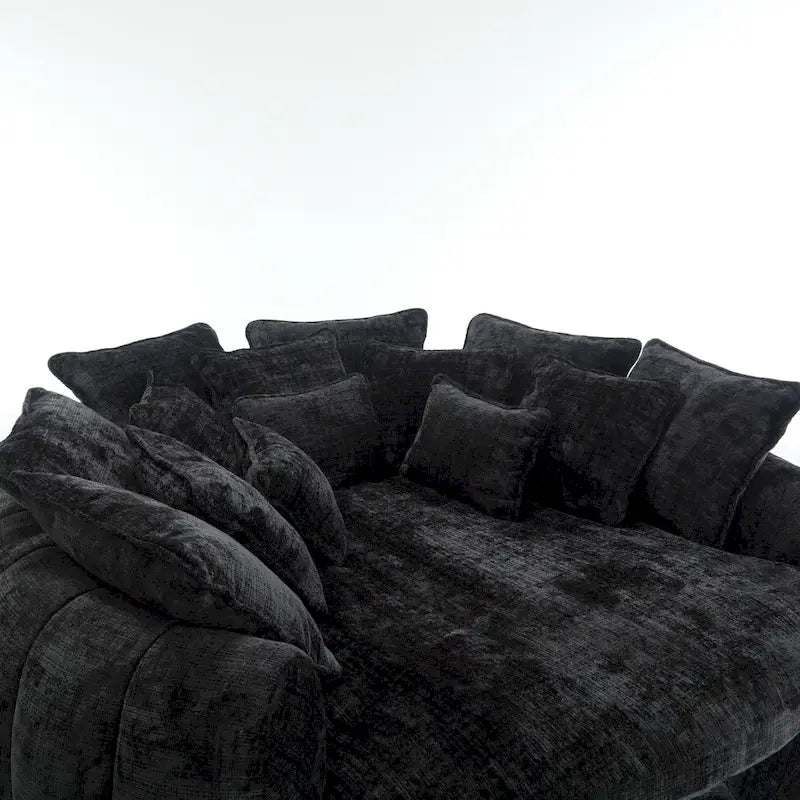 Comfortable Oversized Double Loaf High Back Round Sofa Bed with Armrests