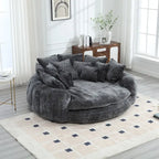 Comfortable Oversized Double Loaf High Back Round Sofa Bed with Armrests