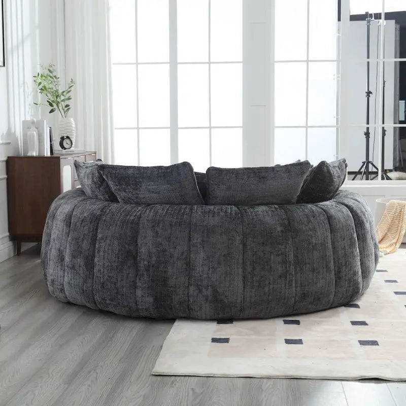 Comfortable Oversized Double Loaf High Back Round Sofa Bed with Armrests