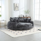 Comfortable Oversized Double Loaf High Back Round Sofa Bed with Armrests