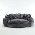 Comfortable Oversized Double Loaf High Back Round Sofa Bed with Armrests