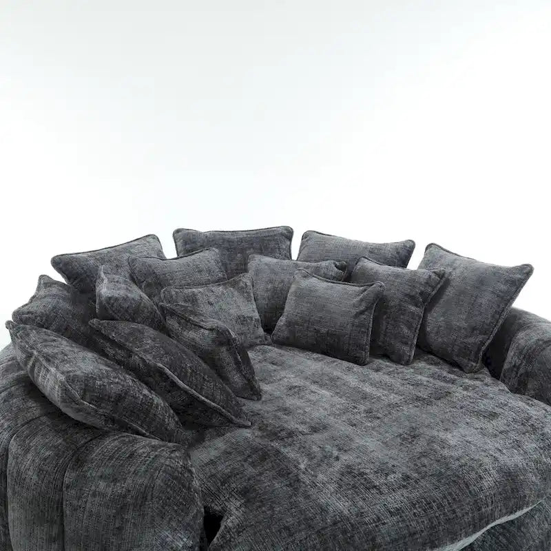 Comfortable Oversized Double Loaf High Back Round Sofa Bed with Armrests