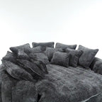 Comfortable Oversized Double Loaf High Back Round Sofa Bed with Armrests