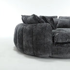 Comfortable Oversized Double Loaf High Back Round Sofa Bed with Armrests