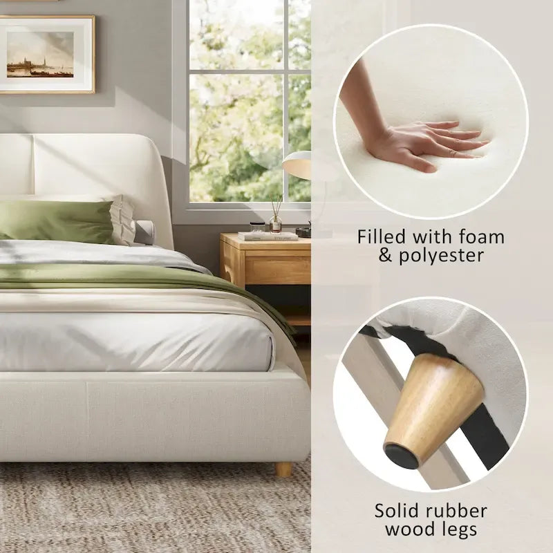 Christopher Knight Home- Mitchell Modern Upholstered Bed Frame