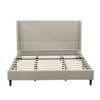 King Size Solid Wood Legs Platform Bed with 12-Slat Support System