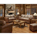 Alpine Lodge Fishing Scene Upholstered 4-piece Seating Set