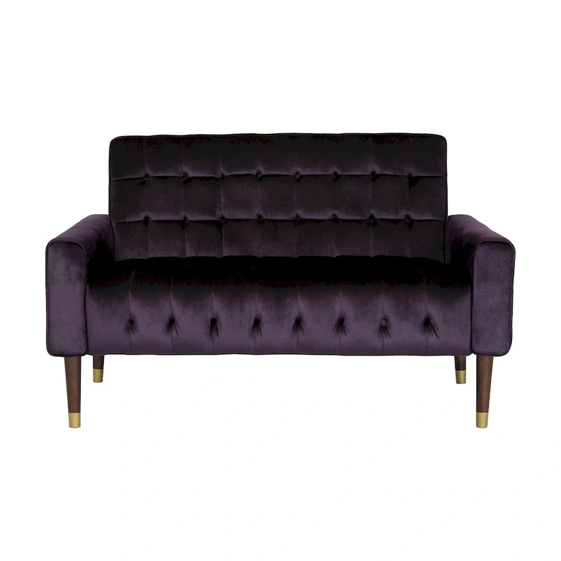 Harnett Tufted Velvet Tapered Leg Loveseat by Christopher Knight Home