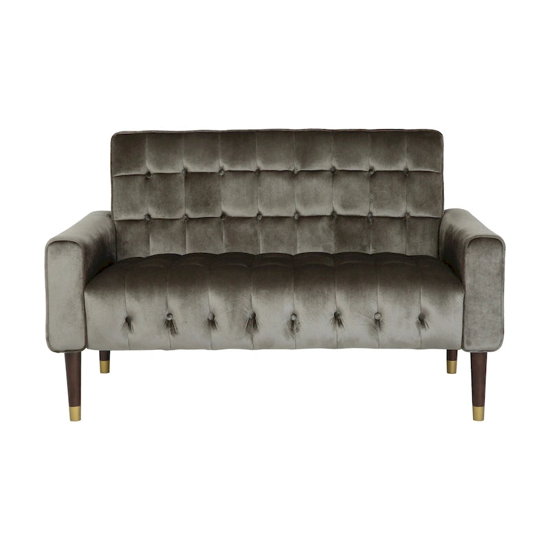 Harnett Tufted Velvet Tapered Leg Loveseat by Christopher Knight Home