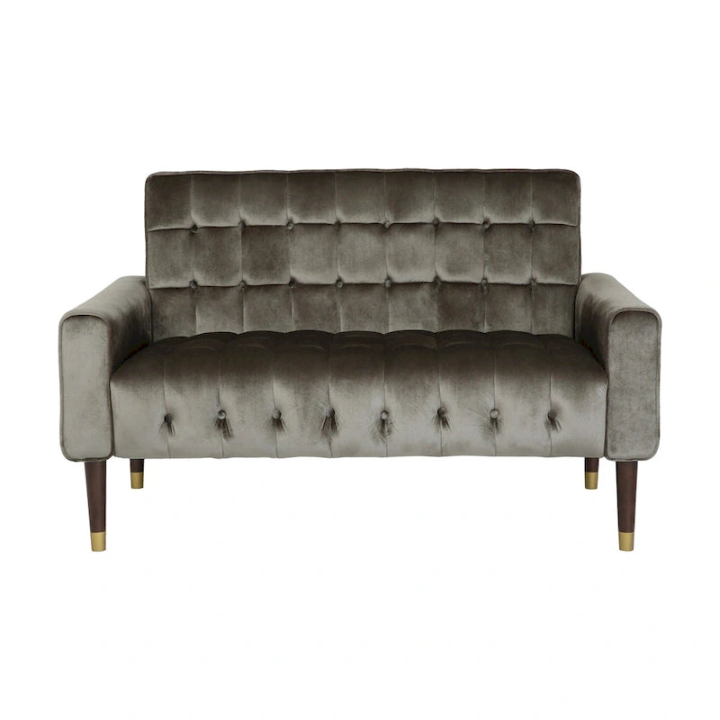 Harnett Tufted Velvet Tapered Leg Loveseat by Christopher Knight Home