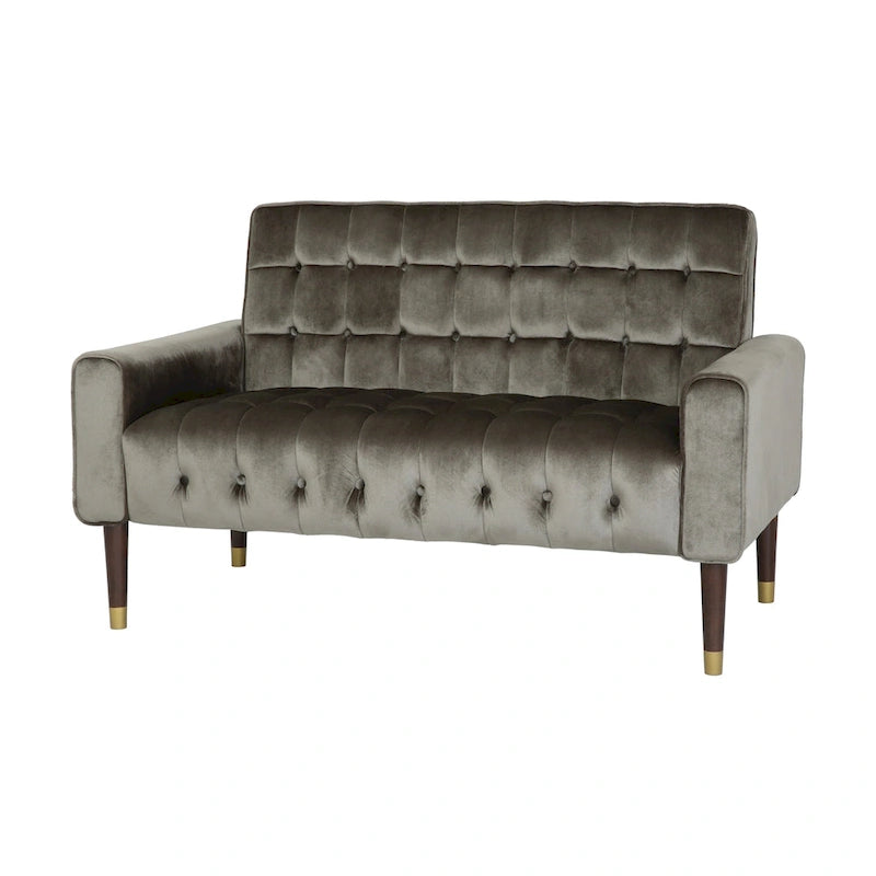 Harnett Tufted Velvet Tapered Leg Loveseat by Christopher Knight Home