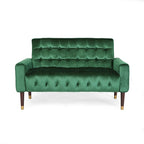 Harnett Tufted Velvet Tapered Leg Loveseat by Christopher Knight Home
