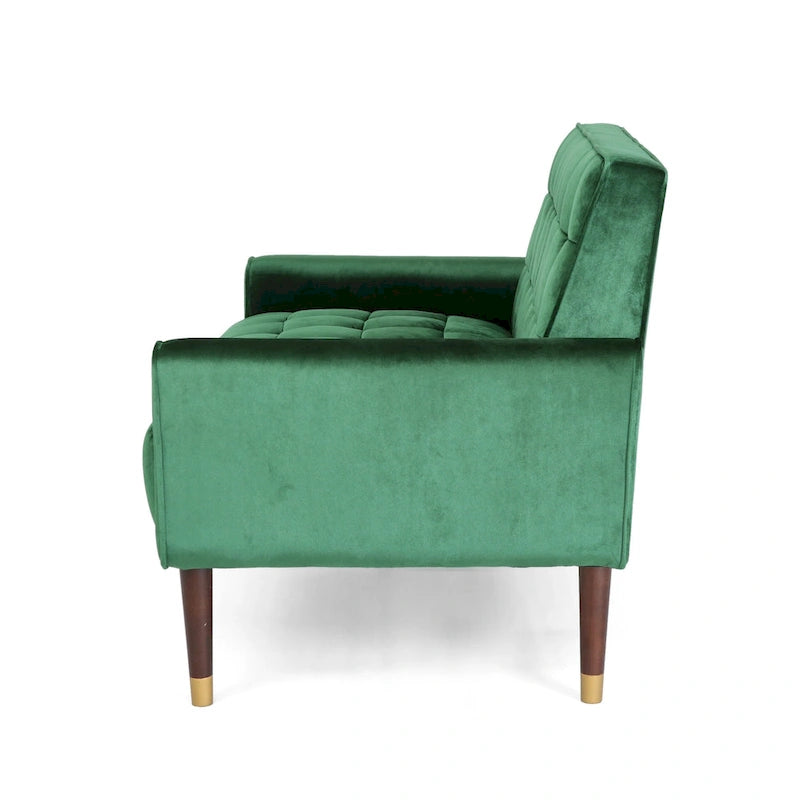 Harnett Tufted Velvet Tapered Leg Loveseat by Christopher Knight Home