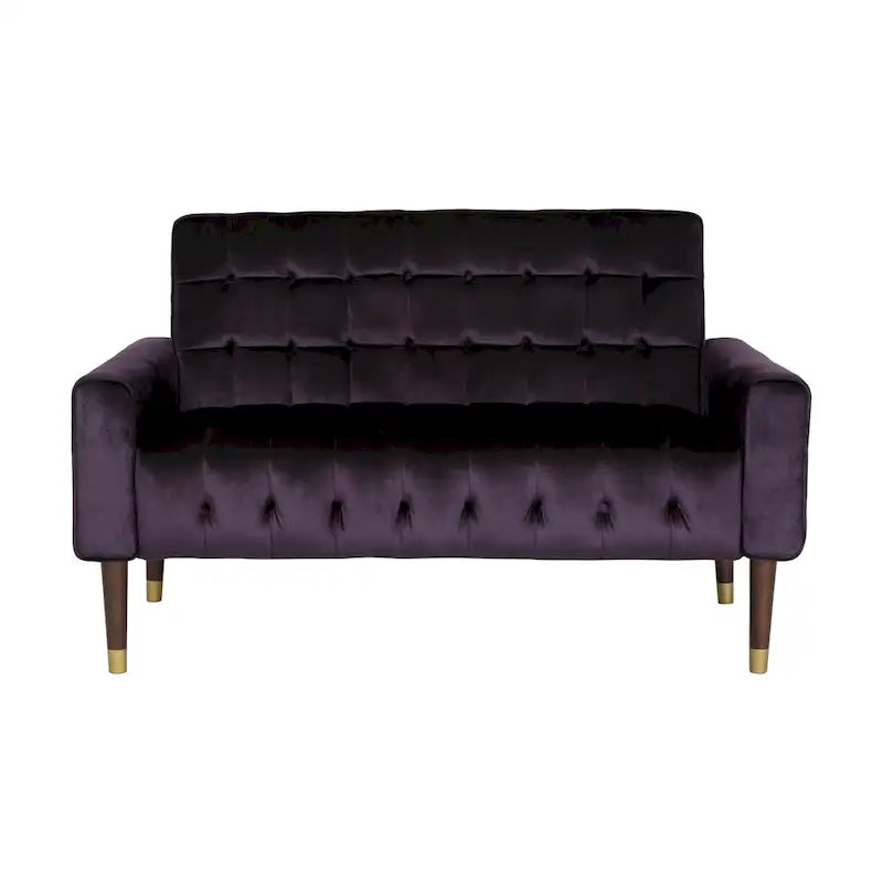 Harnett Tufted Velvet Tapered Leg Loveseat by Christopher Knight Home