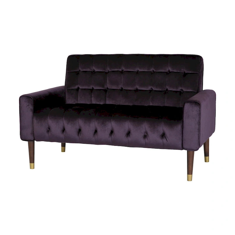 Harnett Tufted Velvet Tapered Leg Loveseat by Christopher Knight Home