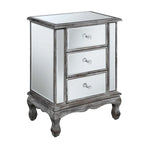 Convenience Concepts Gold Coast Vineyard Mirrored 3 Drawer End Table