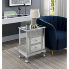Convenience Concepts Gold Coast Vineyard Mirrored 3 Drawer End Table