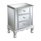Convenience Concepts Gold Coast Vineyard Mirrored 3 Drawer End Table