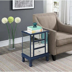 Convenience Concepts Gold Coast Vineyard Mirrored 3 Drawer End Table