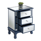 Convenience Concepts Gold Coast Vineyard Mirrored 3 Drawer End Table