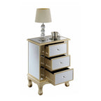 Convenience Concepts Gold Coast Vineyard Mirrored 3 Drawer End Table