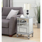 Convenience Concepts Gold Coast Vineyard Mirrored 3 Drawer End Table