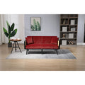 Velvet Upholstered Tufted Sleeper Loveseats Armsofa with Metal Feet