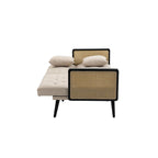 Velvet Upholstered Tufted Sleeper Loveseats Armsofa with Metal Feet