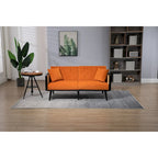 Velvet Upholstered Tufted Sleeper Loveseats Armsofa with Metal Feet