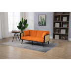 Velvet Upholstered Tufted Sleeper Loveseats Armsofa with Metal Feet