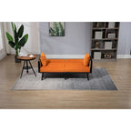 Velvet Upholstered Tufted Sleeper Loveseats Armsofa with Metal Feet
