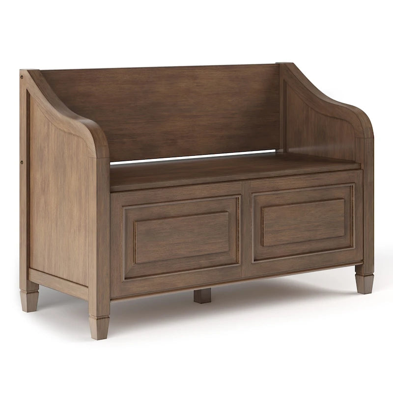 WYNDENHALL Hampshire SOLID WOOD 42 inch Wide Traditional Entryway Storage Bench - 42 W x 18 D x 29.5 H