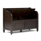 WYNDENHALL Hampshire SOLID WOOD 42 inch Wide Traditional Entryway Storage Bench - 42 W x 18 D x 29.5 H