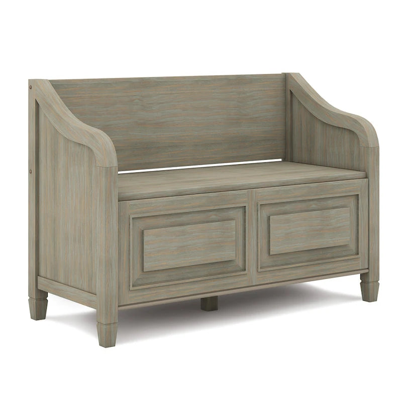 WYNDENHALL Hampshire SOLID WOOD 42 inch Wide Traditional Entryway Storage Bench - 42 W x 18 D x 29.5 H