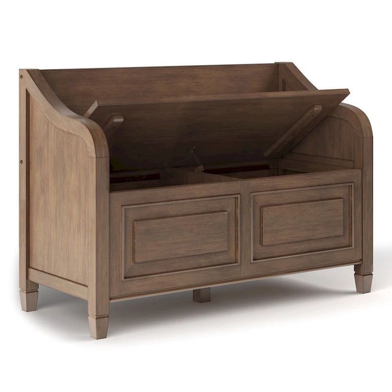 WYNDENHALL Hampshire SOLID WOOD 42 inch Wide Traditional Entryway Storage Bench - 42 W x 18 D x 29.5 H