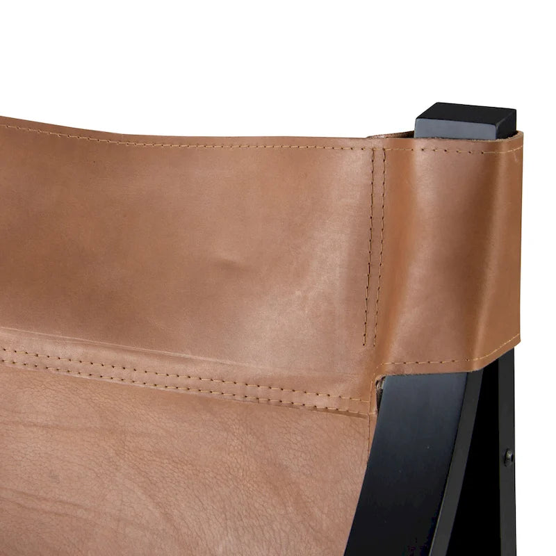 Steve Silver Logan Top Grain Leather and Solid Wood Sling Accent Chair