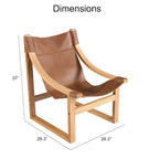 Steve Silver Logan Top Grain Leather and Solid Wood Sling Accent Chair