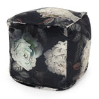 Reigle Traditional Medium Fabric Flower Print Cube Pouf by Christopher Knight Home