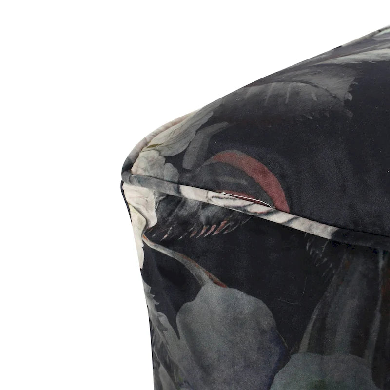 Reigle Traditional Medium Fabric Flower Print Cube Pouf by Christopher Knight Home