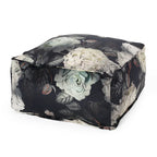 Reigle Traditional Medium Fabric Flower Print Cube Pouf by Christopher Knight Home