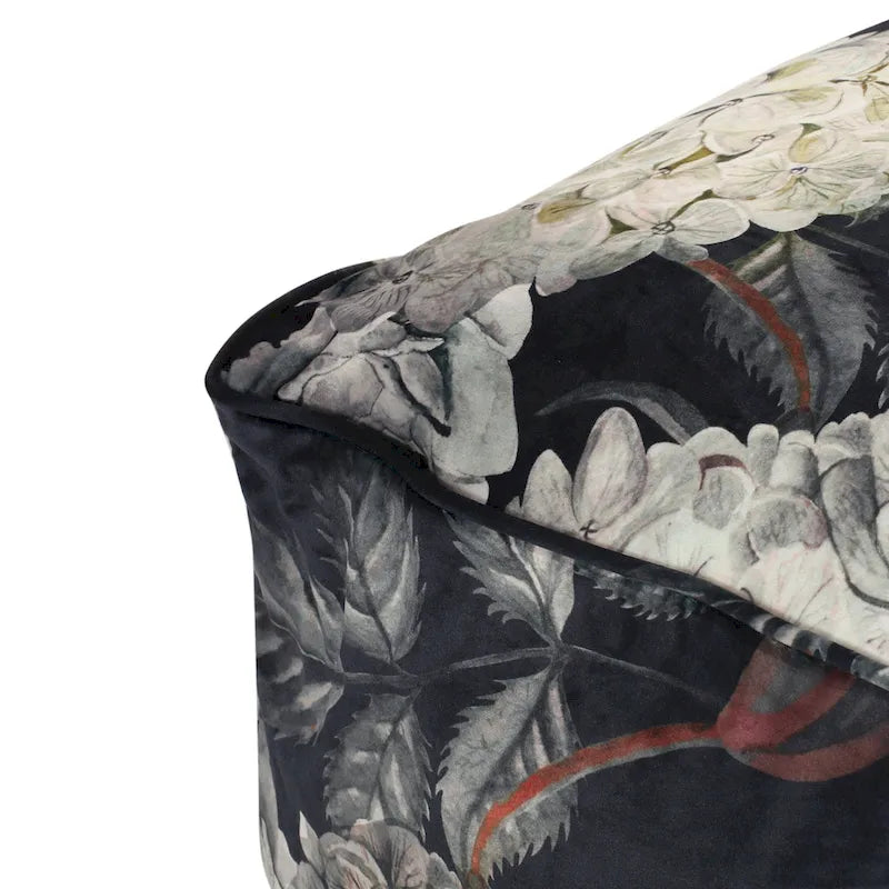 Reigle Traditional Medium Fabric Flower Print Cube Pouf by Christopher Knight Home