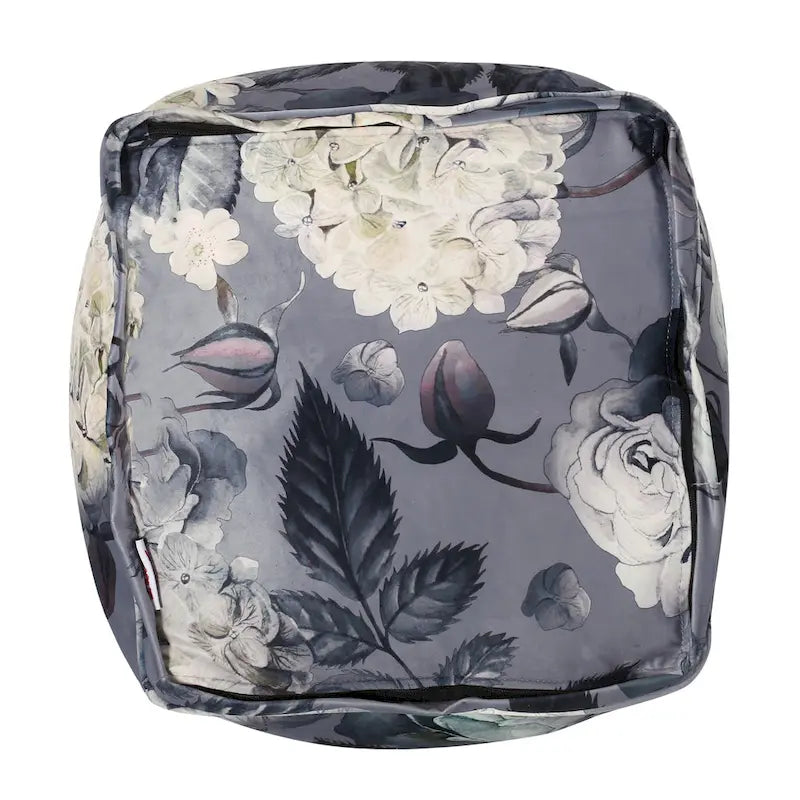 Reigle Traditional Medium Fabric Flower Print Cube Pouf by Christopher Knight Home
