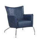 Somette Blue Accent Chair with Steel Frame